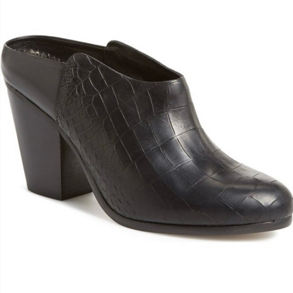 Rag & Bone Black Croc-Embossed Women's Mules size 7.5